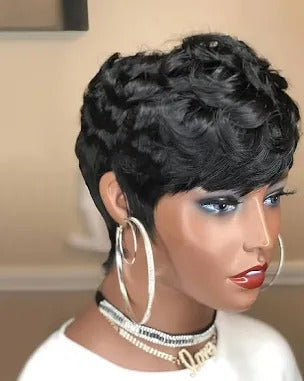 HD Glueless Preplucked Invisible Lace Front Pixie Wig #00802