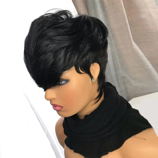 HD Glueless Preplucked Invisible Lace Front Pixie Wig #00804